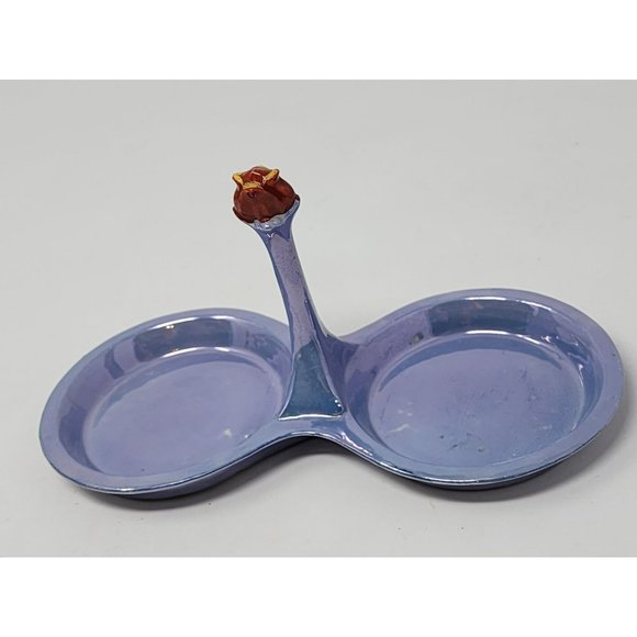 Vintage Porcelain‎ Hand Painted Made In Japan Salt & Pepper Shaker Tray Blue - Picture 1 of 10